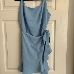 Baby Blue Front Tie Dress